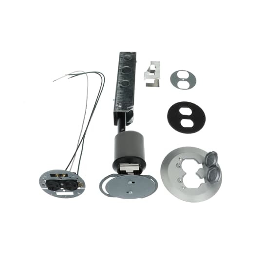 FPT450 Steel City Flush Service Poke-Through Base Unit With Cover, 3 in Hole, 7 in Dia Cover, 27 cu-in, Steel/Phenolic