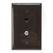 40539-CMB Midsize Screw Terminal Telephone/Video Wall Jack, 1 Gang, 3-1/8 in W, Nylon, Wall Mount