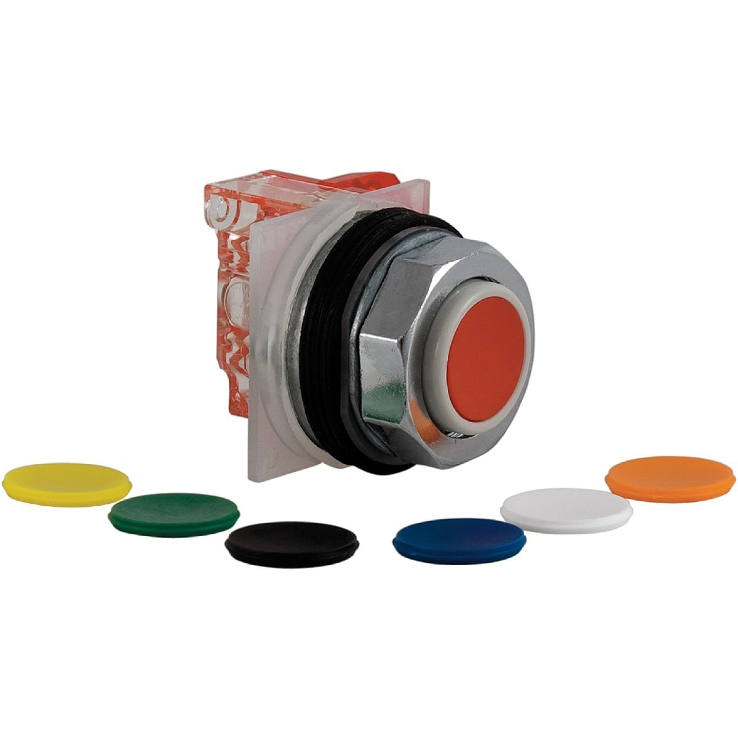 9001KR3UH5 Harmony Type T-K Complete Standard Dust Tight Oiltight Watertight Universal Non-Illuminated Pushbutton, 30 mm, 1NO Contact, Blue/Green/Orange/Red/White/Yellow