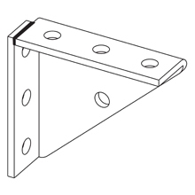 B888WGRN 90 deg Welded Corner Universal Shelf Bracket, 5-13/16 in L x 1-7/8 in W x 7/32 in THK, Steel