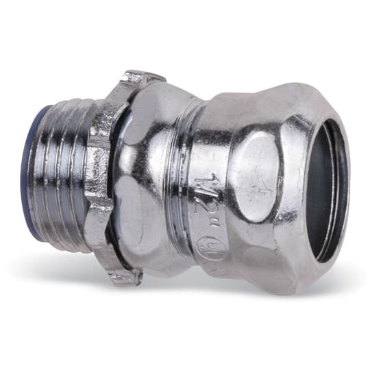 5323 T&B Insulated Compression Connector, 1 in Trade, For Use With EMT Conduits, Steel, Chromate Coated/Electro-Zinc Plated