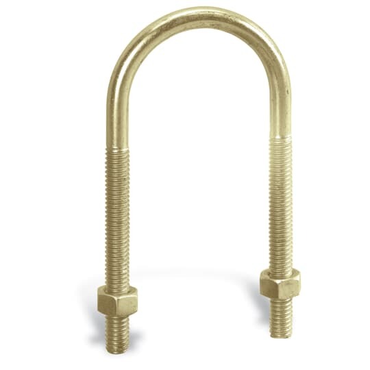 H-286-1-1/2 Kindorf Right Handed Thread U-Bolt, 5/16-18, GoldGalv, Steel
