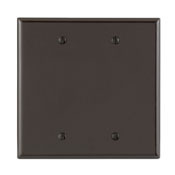 80525 Midway Size Blank Wall Plate, 2 Gangs, 4.94 in W x 4.875 in H, Thermoset Plastic, Brown