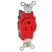 8210-I 1-Phase Extra Heavy Duty Single Straight Blade Receptacle, 125 V AC, 15 A, 2 Poles, 3 Wires, Ivory