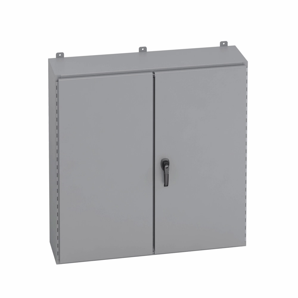 484812-12D 2-Door Electrical Enclosure, 48 in W x 12 in D x 48 in H, NEMA 12/IP65 NEMA Rating, Carbon Steel