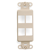 41644-I Decora QuickPort Multimedia Insert, 4 Ports, Fastened Mount, Ivory