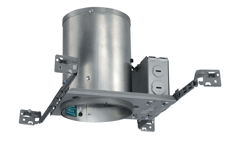 IC20N W Adjustable New Construction Round Downlight Housing With Push-In Electrical Connectors, Incandescent Lamp, Insulated Insulation, 120 V AC, 5-5/8 in Ceiling Opening