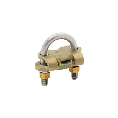 GUV7821 Blackburn EZ-Ground Type GUV Non-Insulated U-Bolt Grounding Clamp, 7/8 to 1 in Rod, 4 to 2/0 AWG Conductor, Copper
