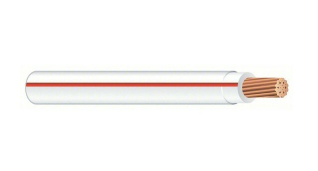 THHN Wire, 12 AWG, White/Red, Stranded, Copper Conductor, 2500 Foot Reel