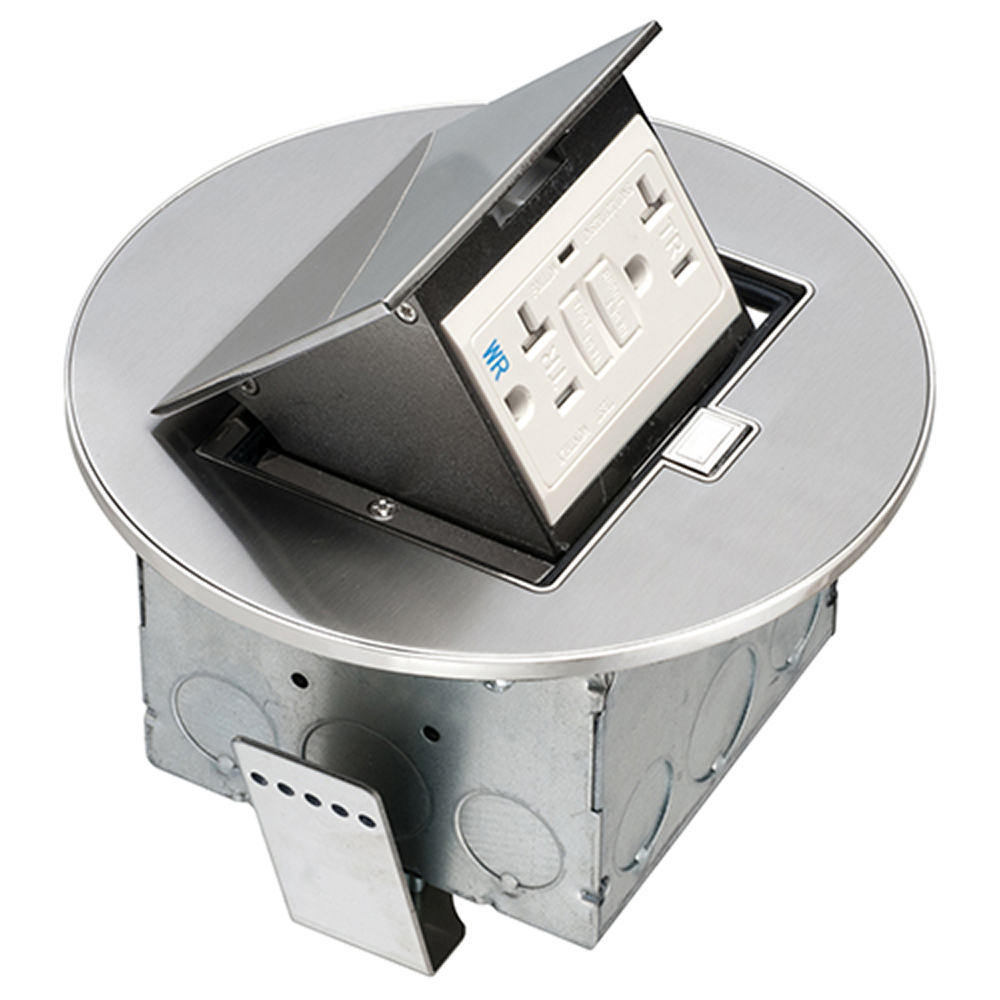 FLBT4465GSS Countertop Box Kit, 1 Gang, Stainless Steel