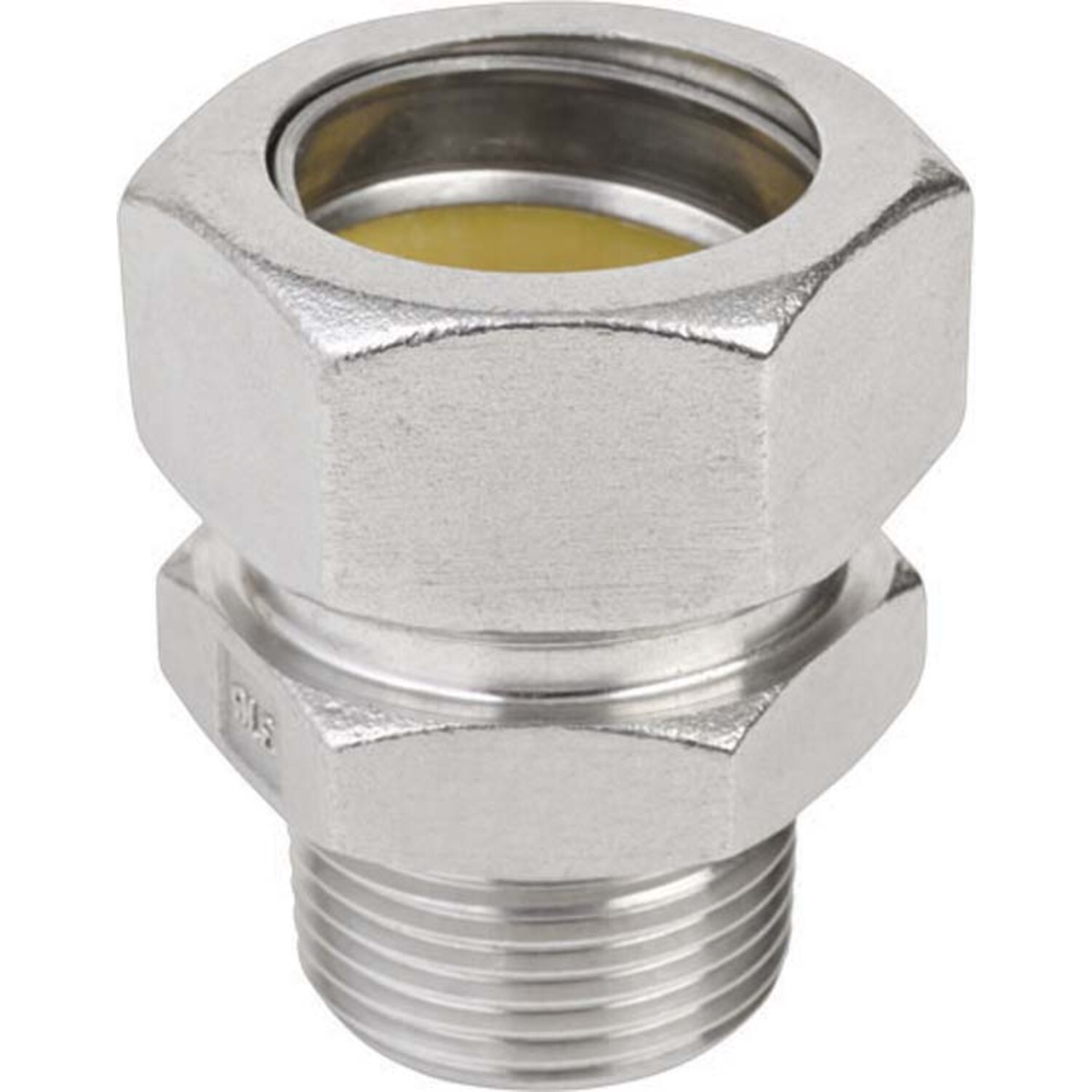 S60500MC00 Compression Male Conduit Connector, 1/2 in Trade, For Use With Rigid/IMC Conduits, 316 Stainless Steel, #4 Polished
