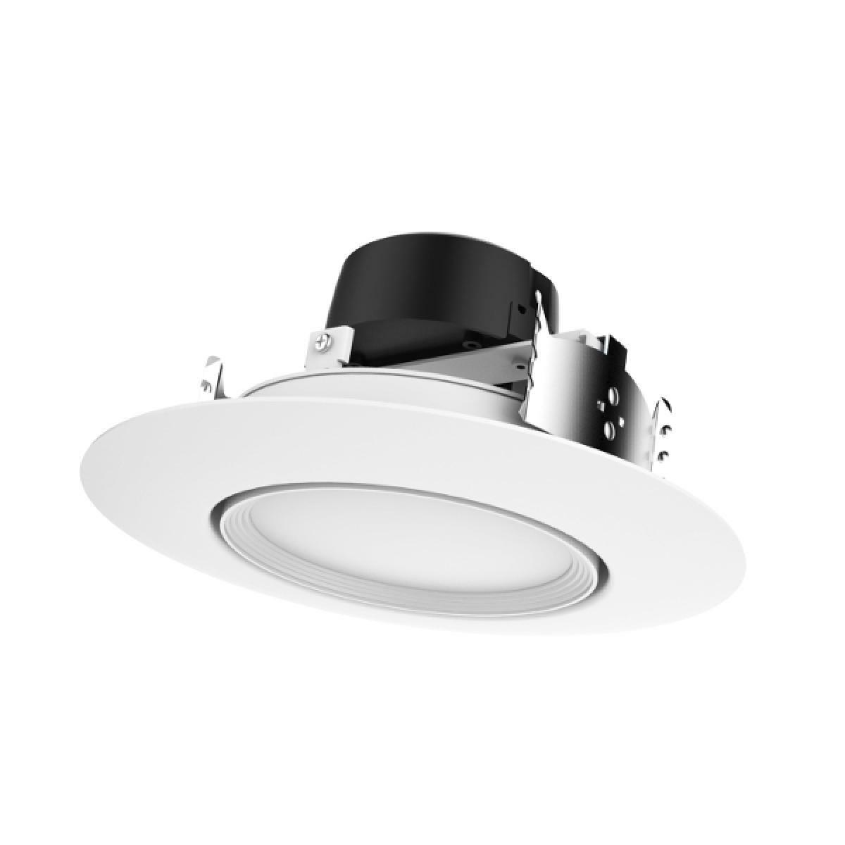 S39474 Dimmable Directional LED Retrofit Downlight, 5.2 in Ceiling Opening, 120 V, Steel Housing