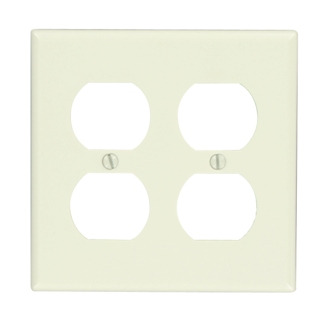 78016 Standard Size Traditional Wall Plate, 2 Gangs, 4.56 in W x 4.5 in H, Thermoset, Light Almond