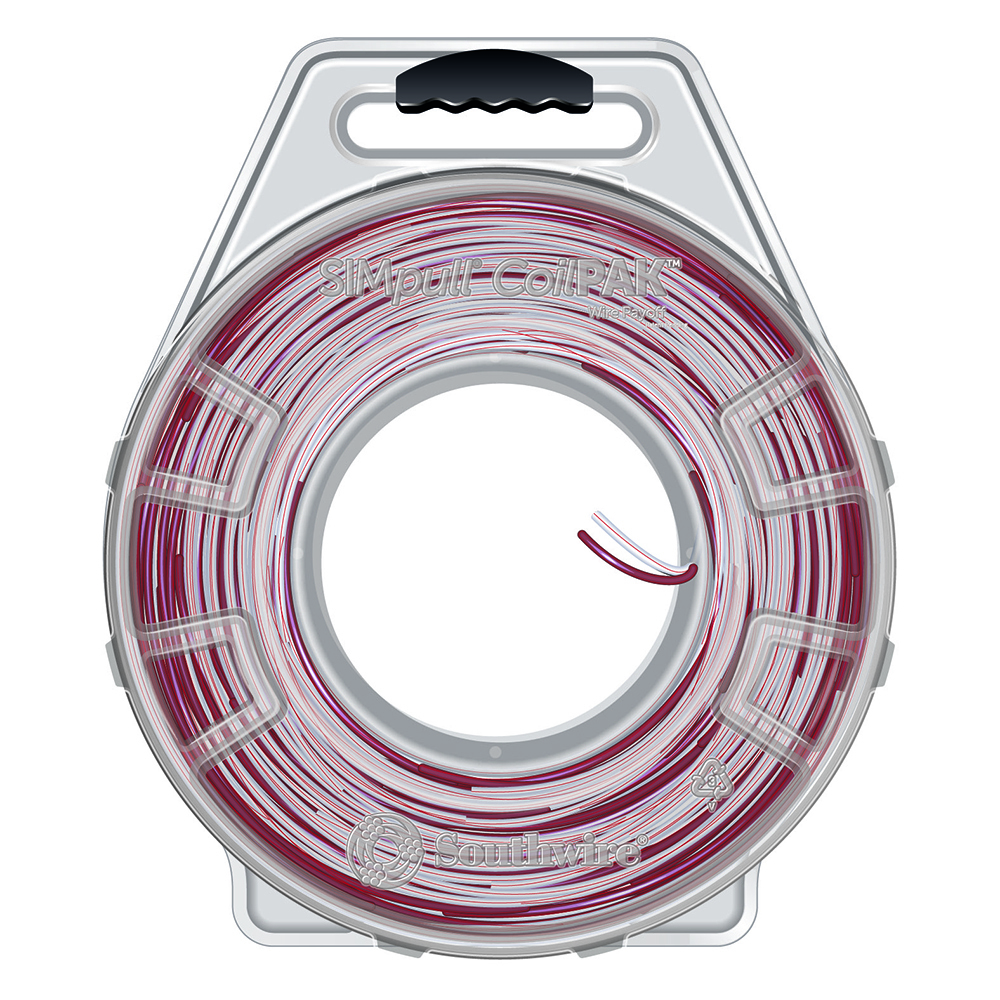 58614401 SIMpull Type THHN Parallel Building Wire, 600 V AC, (2) 12 AWG Solid Copper Conductor, 1000 ft L, Red/White