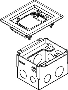 880W1818TCAL Omnibox Multi-Service Floor Box With 818TCAL Brushed Aluminum Flange, Steel, 1 Gang, 4-15/16 in L x 3-3/4 in W x 3-7/16 in H