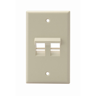 41081-2IP QuickPort Angled Wallplate, 1 Gang, 2-3/4 in W, Plastic, Surface Mount