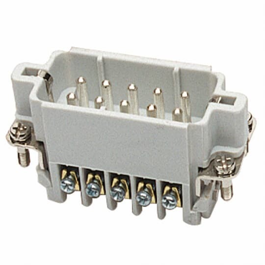 MS204A Pos-E-Kon A Series Compact Terminal Insert, 4 Positions, 20 to 14 AWG Wire, Male Screw Connection, Glass Filled Thermoplastic