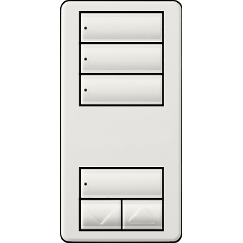 RRD-W3S-WH seeTouch LED+ Wall Keypad for RA3 Systems, 3 Scene with Raise/Lower, Neutral Required, 120V, White