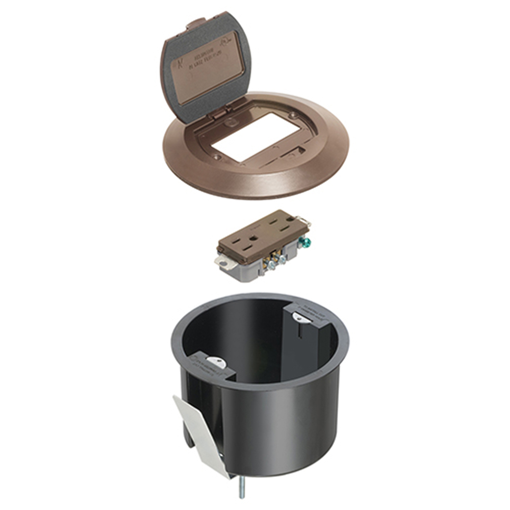 FLBR6500BR 1-Piece Floor Box Kit, Plastic/Steel