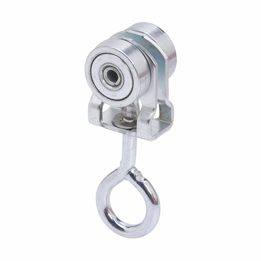B477HZN 2-Bearing Light Duty Trolley Assembly With Eye Hook, 1-1/4 in L x 3-15/16 in H, Strip Steel