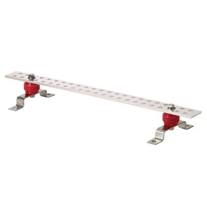 GB2D0008TPI-1 StructuredGround D-Pattern Flat Grounding Busbar, 12 in L x 2 in W, 600 V AC, Copper