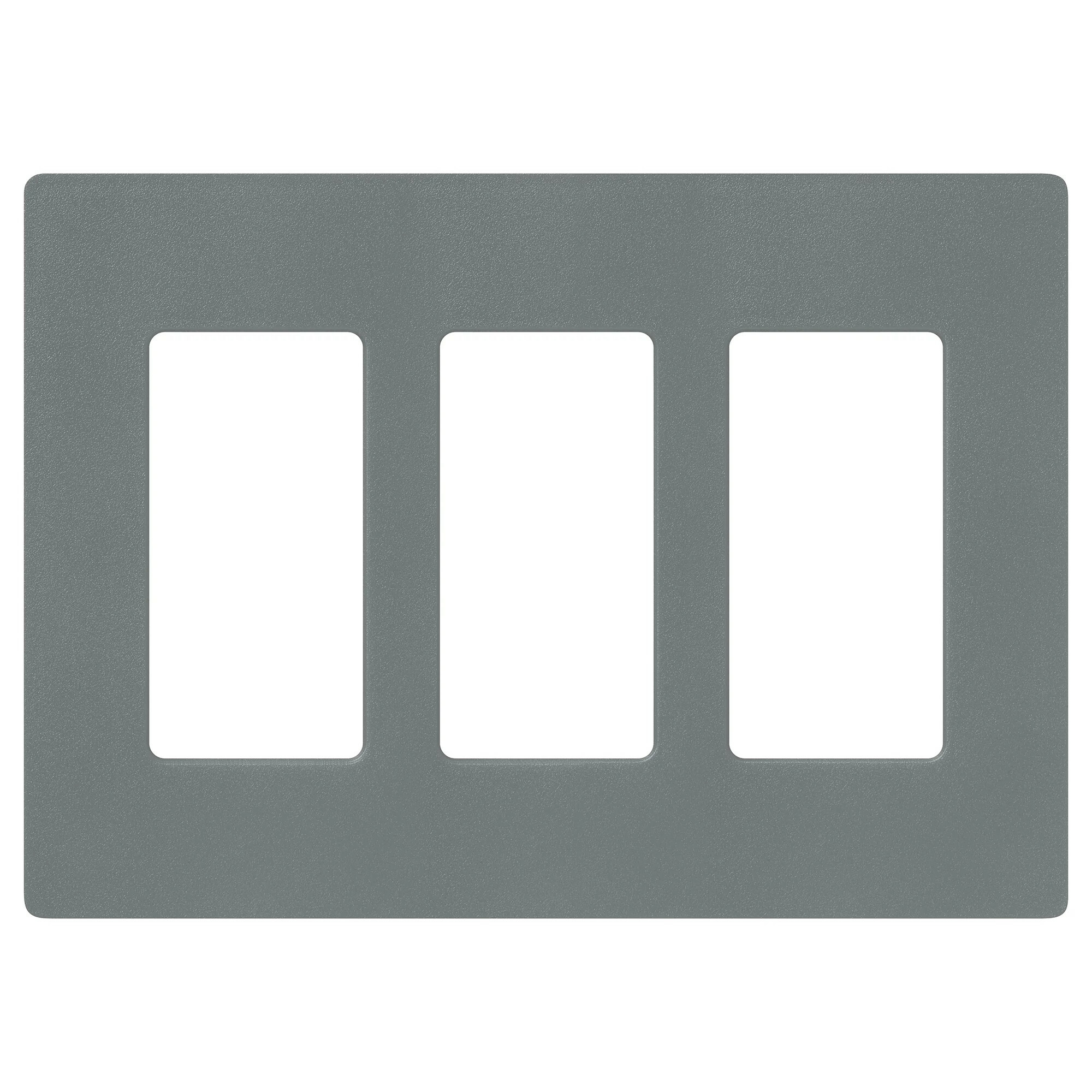 SC-3-SL Claro Wall Plate for Decorator-Style Dimmers, Switches, and Outlets, 3 Gang, Satin, Slate