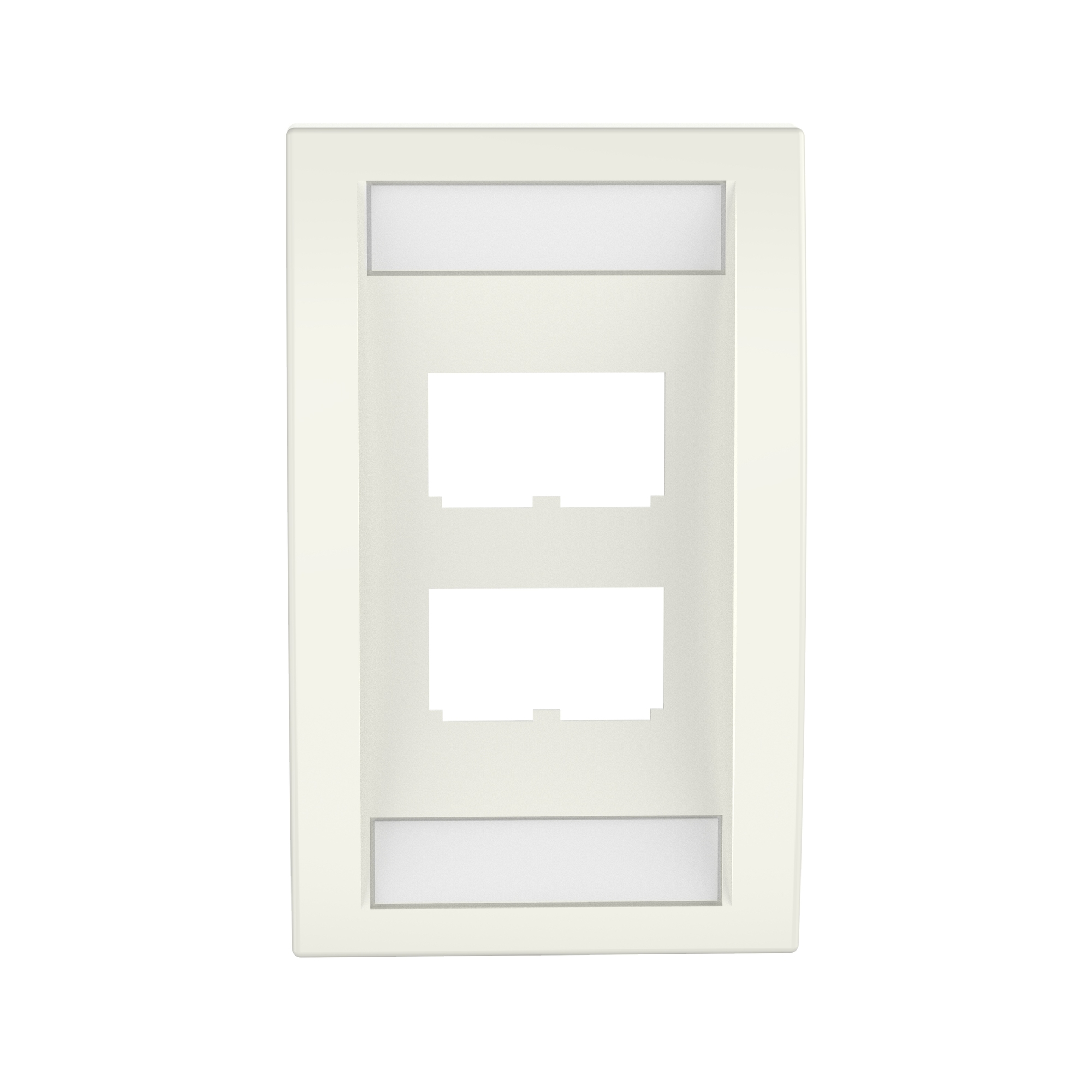 CFPE4IWY Mini-Com PanNet Executive Series Flat Vertical Faceplate, 1 Gangs, 4 Ports, Mini-Com Module, Fastened Mount, ABS