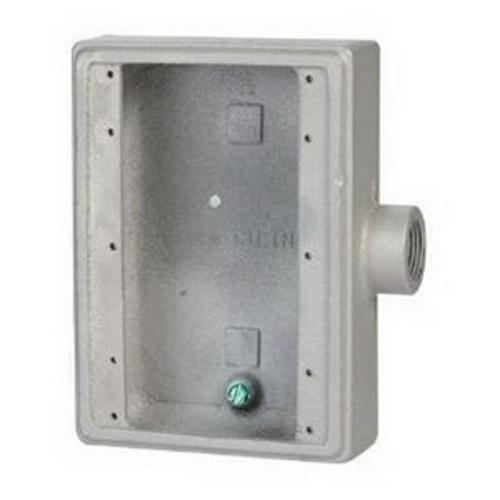FS-3-100 Unilets Type FS Shallow Cast Hub Device Box With Internal Ground Screw, Malleable Iron, 40 cu-in Capacity, 3 Gangs, 1 Outlets, 6.31 in H x 6.44 in W x 2 in D