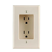 689-T 1-Gang Duplex Straight Blade Receptacle, 125 V AC, 15 A, 2 Poles, 3 Wires, Light Almond