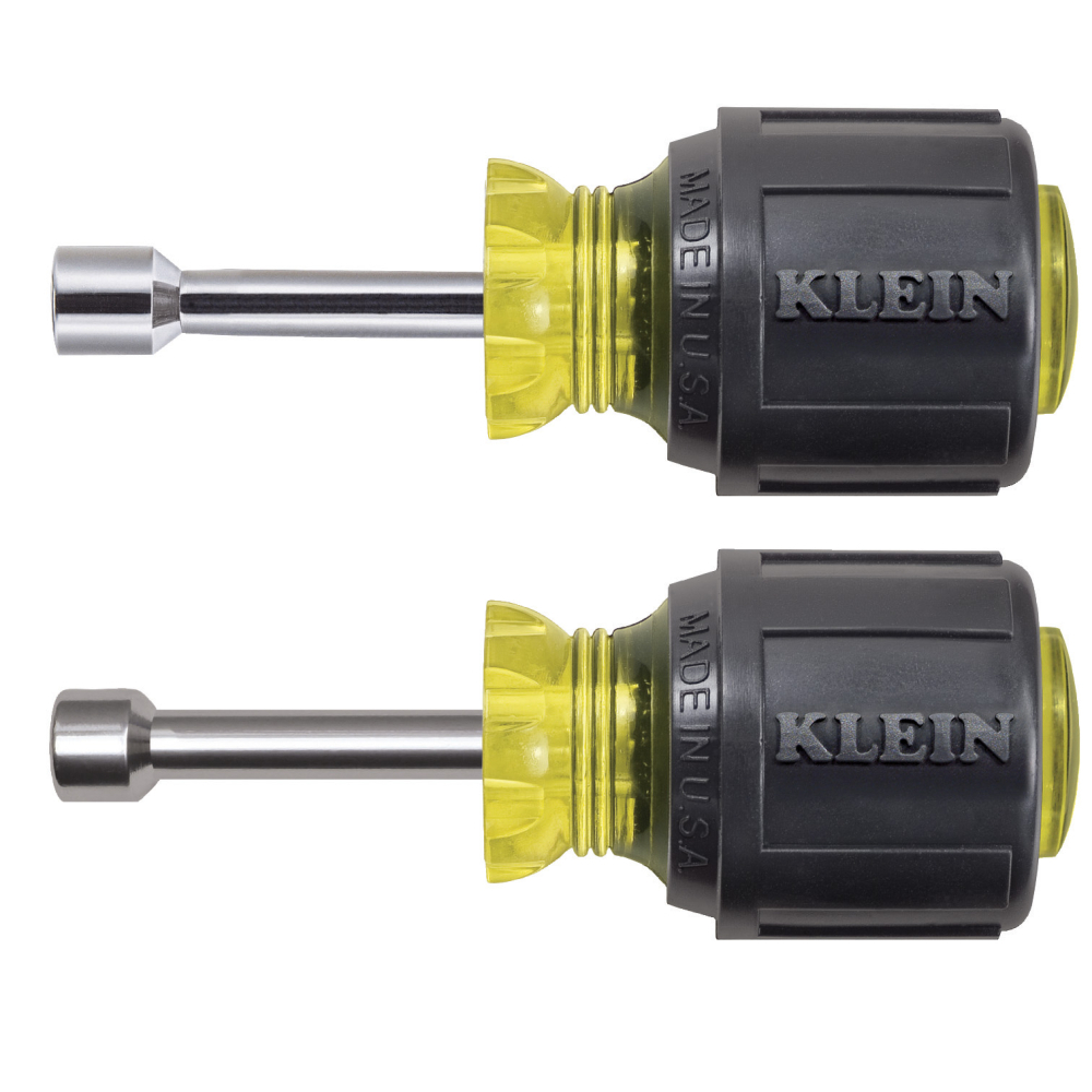 610 Cushion-Grip Nutdriver Set, 2 Pieces, 3-1/2 in OAL, Cushion Grip Handle, Steel, Polished Chrome, ASME Specified