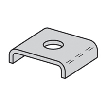 B450-1/4ZN U-Washer, 1/4 in, Steel