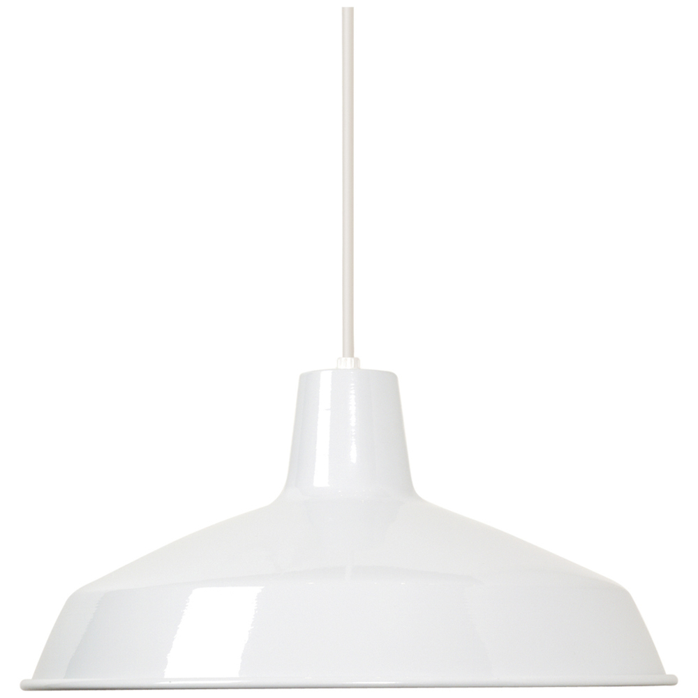 76-283 Traditional Pendant Light Fixture, (1) A19 Lamp, 120 VAC, White Housing