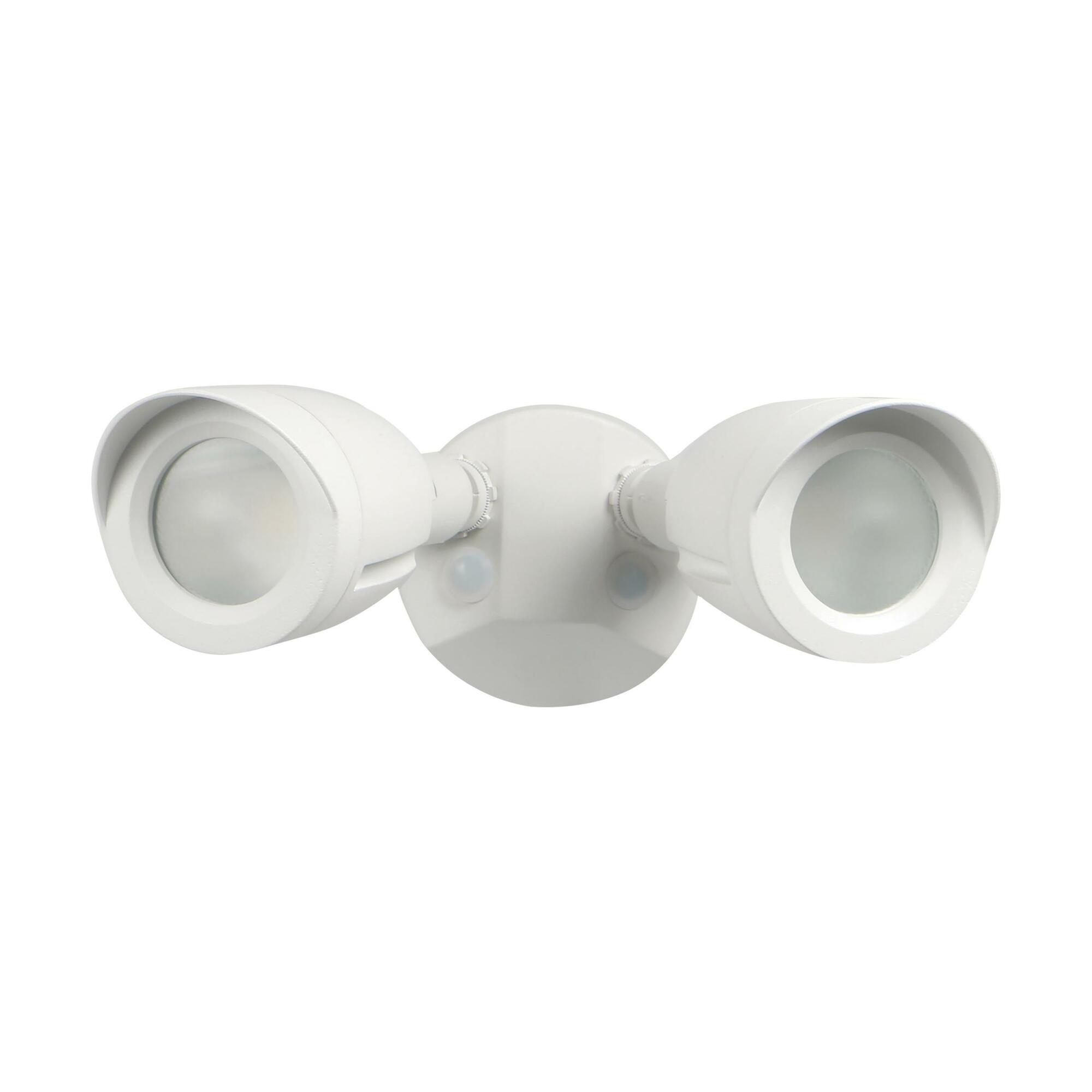 65-710 Dual Head Hardwired Socket Non-Dimmable LED Security Light, (2) LED Lamp, 20 W Fixture, 120 to 277 V AC, Die Cast Aluminum Housing