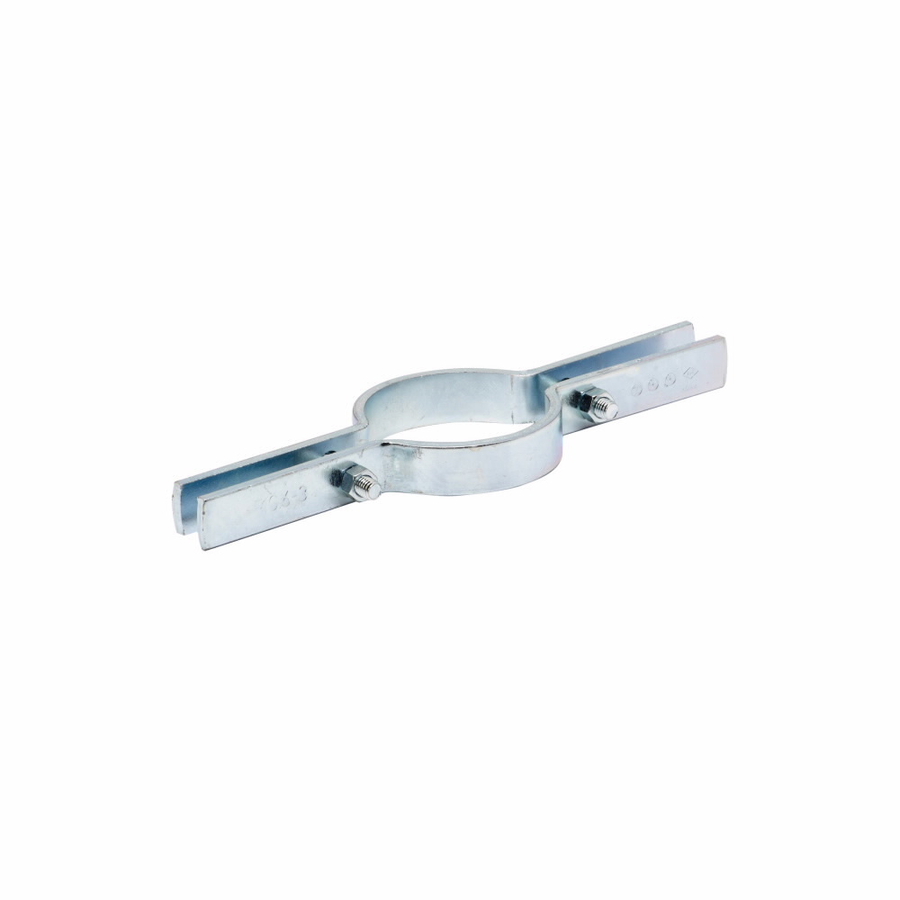 B3373-2PLN Standard Pipe Riser Clamp With 4 Hex Nuts, 2 in Pipe, 3/8 in Bolt, 255 lb, Steel, Plain, Import