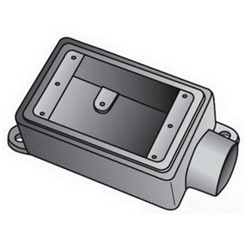 FS150 Type FS Heavy Duty Shallow Device Box With Internal Ground Screw, Feraloy Iron Alloy, 21 cu-in Capacity, 1 Gangs, 1 Outlets, 1 Knockouts, 4-11/16 in H x 2-15/16 in W x 2-3/8 in D