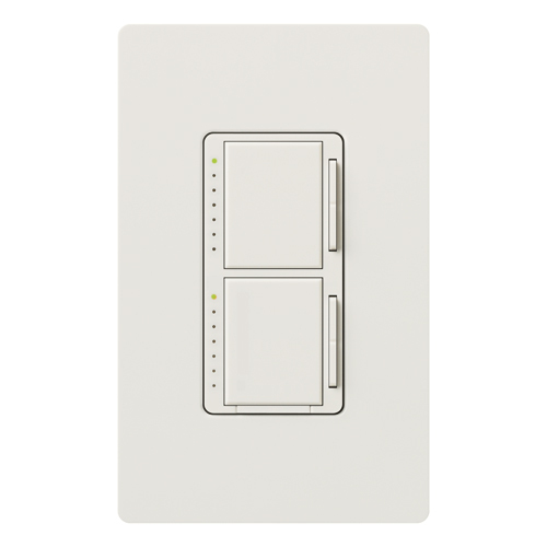 MA-L3L3-WH Maestro Designer Style Dual Dimmer, 120 VAC, 1 Poles, On/Off Operation, White