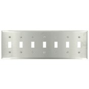 84070-40 Standard Size Traditional Wall Plate, 7 Gangs, 13.61 in W x 4.5 in H, 302 Stainless Steel