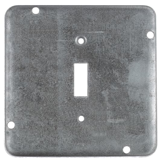 RSL-9 Steel City Outlet Box Cover, 4-11/16 in L x 4-11/16 in W x 1/2 in D, Steel