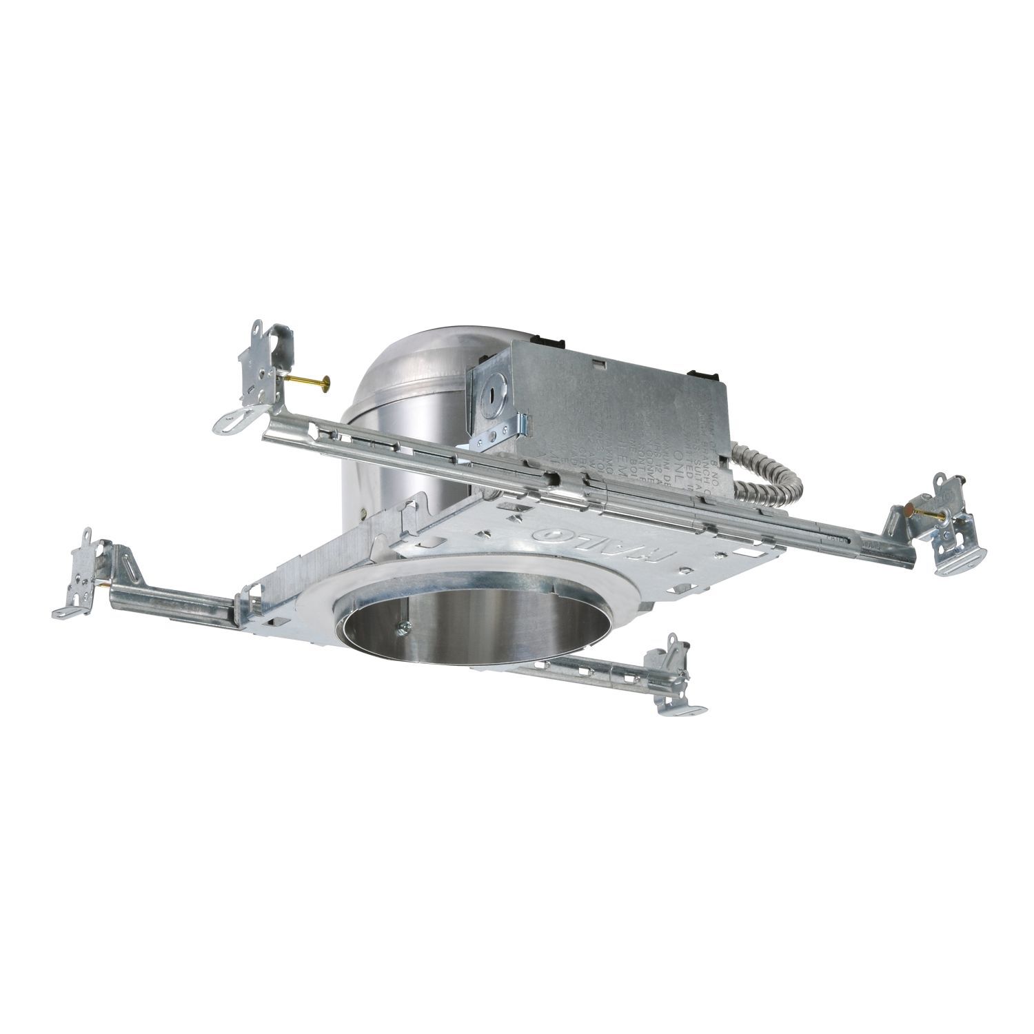 H25ICAT Halo H5 Series New Construction Line Voltage Shallow Recessed Lighting Housing, Incandescent Lamp, 120 V AC, 5-3/4 in Ceiling Opening, Aluminum Housing