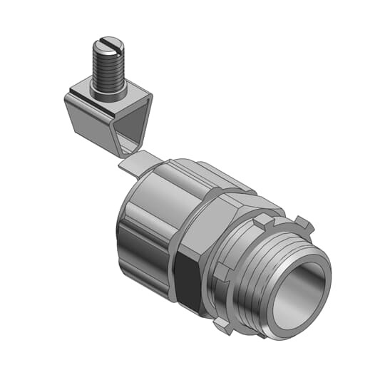 5235GR T&B External Bonding Non-Insulated Straight Grounding Connector, 1-1/4 in Trade, Steel, Chromate Coated/Electro-Zinc Plated