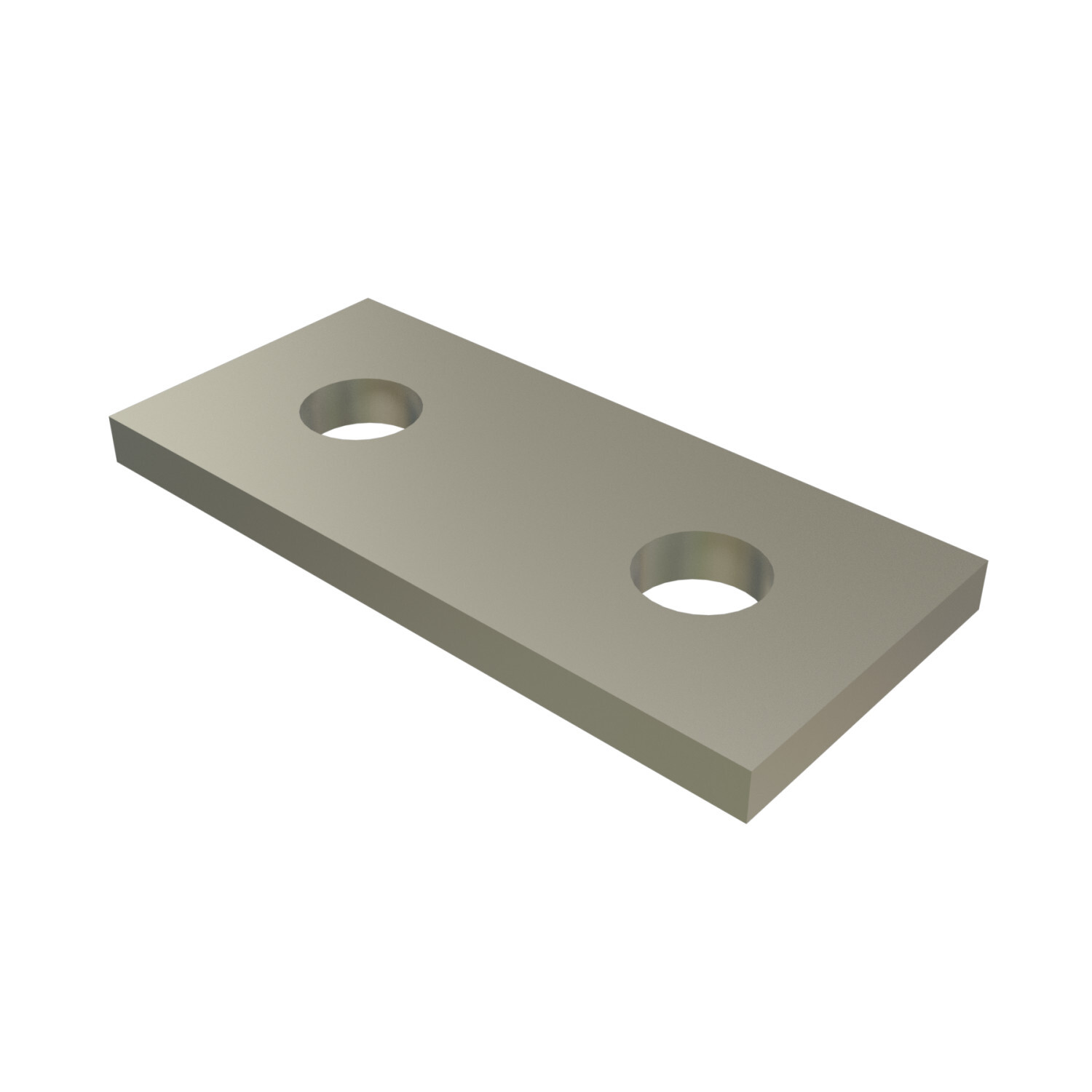 P1065-SS Channel Flat Plate Fitting, 2 Holes, 3-1/2 in L x 1-5/8 in W x 1/4 in THK, HRPO Steel