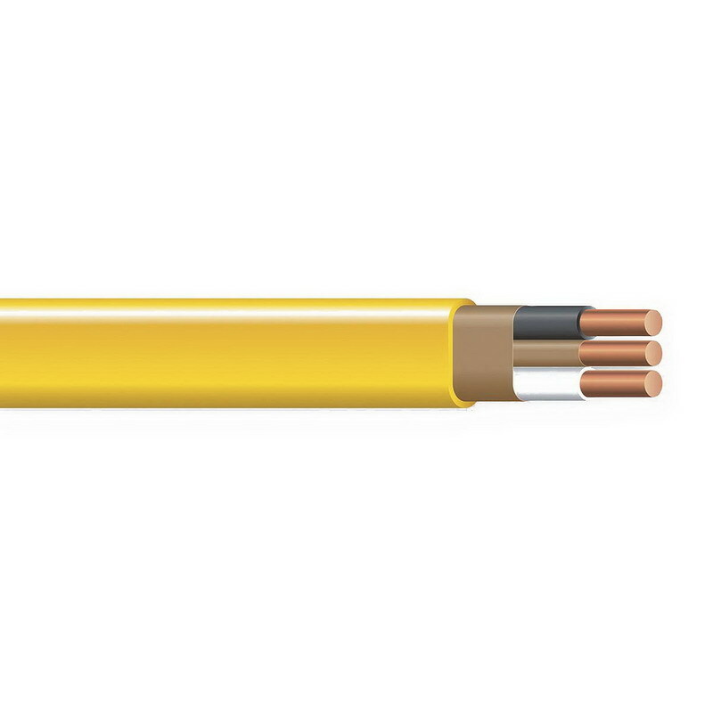 Nonmetallic Sheathed Cable with Grounding, 8 AWG, 3 Copper Conductors, 250 Foot Coil