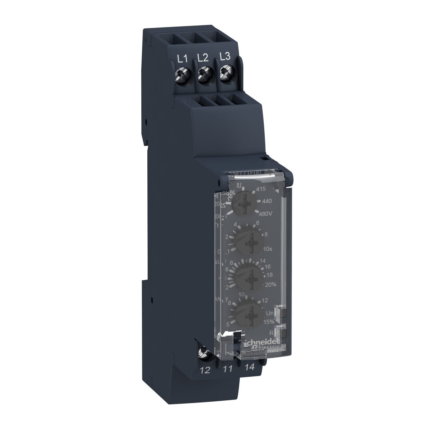 RM17TE00 RM17-TE 3-Phase Multi-Function Control Relay, 5 A, 1CO 1 Form C Contact, 400 VAC V Coil