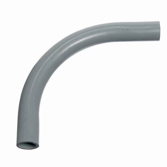 UB9AJ Carlon SCH 80 Plain End Standard Radius Conduit Elbow, 2 in Trade, 90 deg, PVC