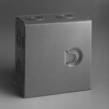 Type 1 junction boxes, 30" height, 6" length, 24" width, NEMA 1, Hinged cover, HC NK enclosure, Surface mounted, Medium single door, No knockout, Thru holes, Carbon steel