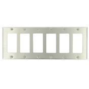 84436-40 Decora Standard Size Wall Plate, 6 Gangs, 11.8 in W x 4.5 in H, 302 Stainless Steel