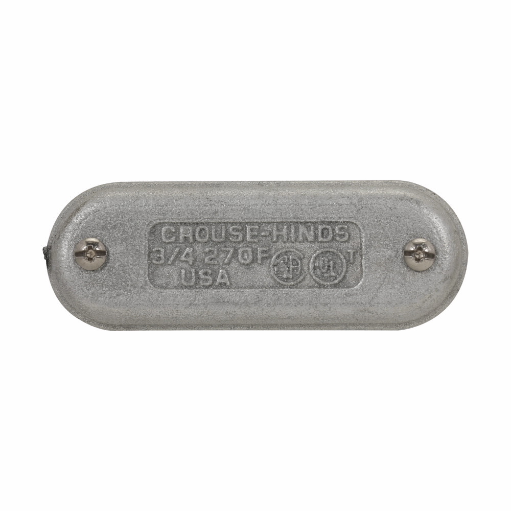 870F Condulet Form 7 Wedgenut Cover, 2-1/2 in, 3 in Hub, For Use With Condulet Rigid Conduit Bodies, Feraloy Iron Alloy, Electro-Galvanized/Aluminum Acrylic Painted