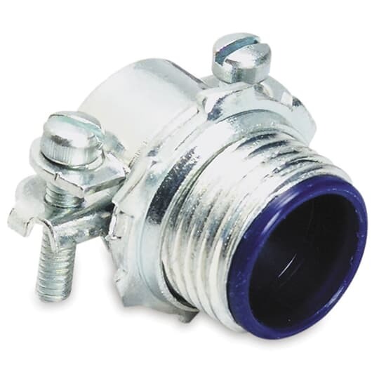 3304M T&B 2-Screw Cable Connector, 1 in Trade, 0.69 to 0.99 in Cable Openings, Steel, Electro-Zinc Plated