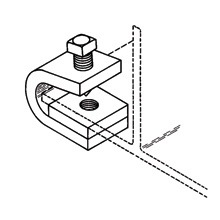 B210AZN Beam Clamp, 3/4 in THK, 300 lb Load, Low Carbon Steel, Zinc Plated