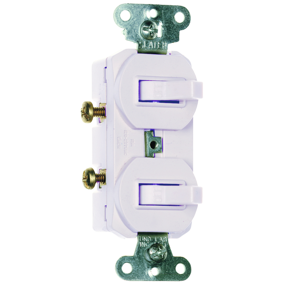 696-W 3-Way Double Non-Grounding Combination Switch, 15 A, 120/277 V AC, 1 Poles